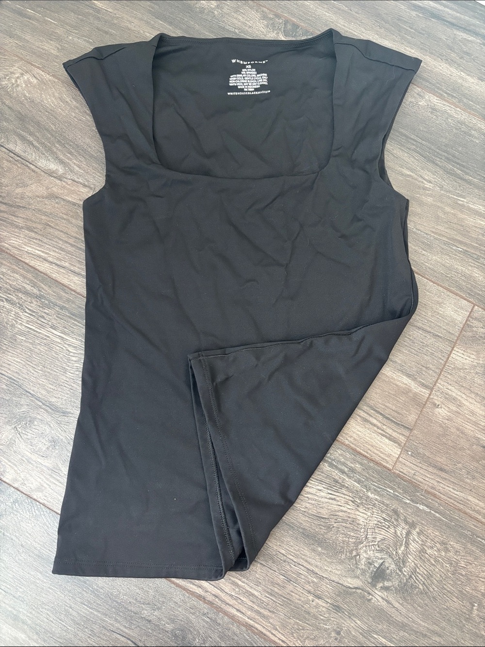 White House Black Market Black Square-Neck Tank Size extra small